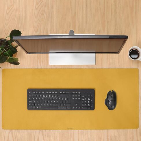 Genuine Leather Desk Mat - L (27.6x11.8 in) or XL (35.4x15.7 in) (Rose Pink, L (27.6x11.8 in)) in Kuwait