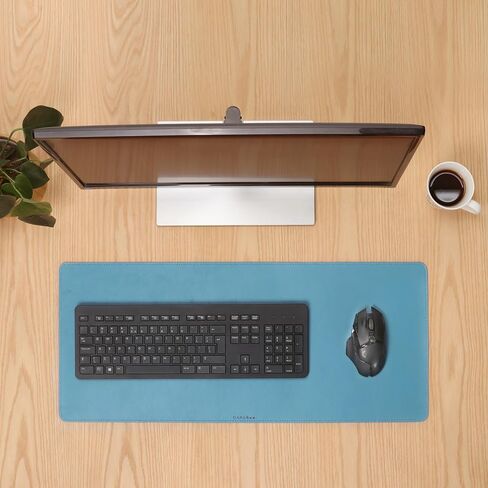 Genuine Leather Desk Mat - L (27.6x11.8 in) or XL (35.4x15.7 in) (Rose Pink, L (27.6x11.8 in)) in Kuwait
