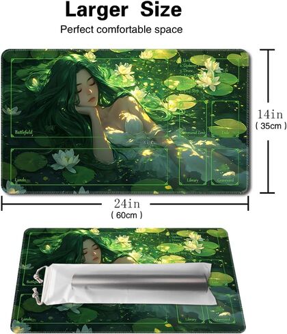 MTG Playmat Size 24x14in Free Storage Bags Non-Slip Backing, Ideal for Card Game Enthusiasts TCG Playmat and CCG OCG DTCG PTCG Play mats 10 (Archangel, No with Zone) in Kuwait