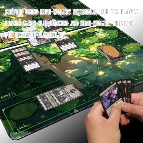 MTG Playmat Size 24x14in Free Storage Bags Non-Slip Backing, Ideal for Card Game Enthusiasts TCG Playmat and CCG OCG DTCG PTCG Play mats 10 (Archangel, No with Zone) in Kuwait