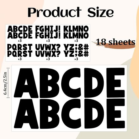 ملصقات رسائل رسائل Bulletin Board Letters 2.5inch ، 186 pcs alphabet alphabet abc sticker for classroom decore ، ملصقات رسائل ملصقات فينيل ذاتية للاصطدام الملصقات الملصقات الملصق للوحة الإبلاغ (Boho) in Kuwait