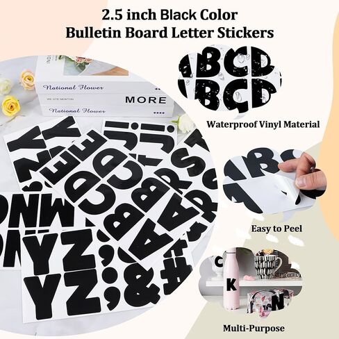 ملصقات رسائل رسائل Bulletin Board Letters 2.5inch ، 186 pcs alphabet alphabet abc sticker for classroom decore ، ملصقات رسائل ملصقات فينيل ذاتية للاصطدام الملصقات الملصقات الملصق للوحة الإبلاغ (Boho) in Kuwait