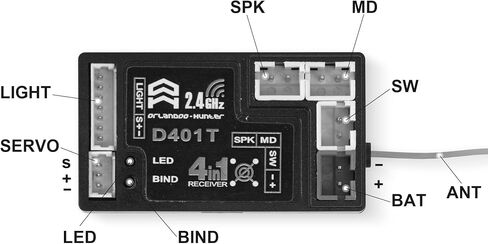 Orlandoo Hunter D4L Receiver, Model D401E Car Sound and D401T Truck Sound, 4-in-1 (D401E) in Saudi Arabia