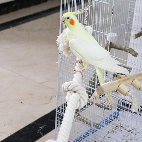 78.7 Inches Cotton Climbing Rope Toy, Lengthen and Bold Bird Ladder Bridge, Swing Toys, Pet Cage Accessories for Parakeets, Cockatiels, Macaw, African Grey Parrot in Saudi Arabia