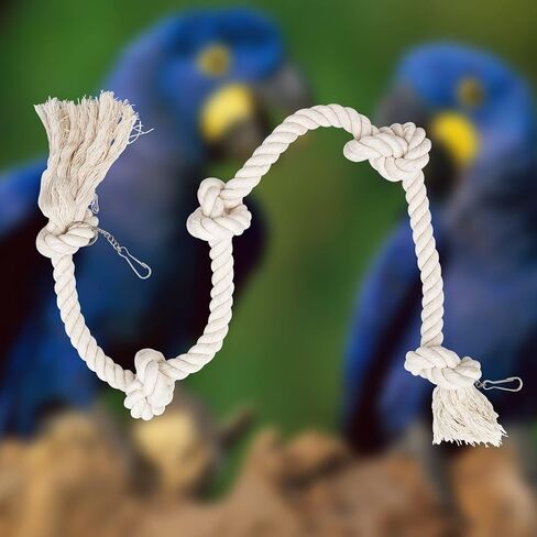 78.7 Inches Cotton Climbing Rope Toy, Lengthen and Bold Bird Ladder Bridge, Swing Toys, Pet Cage Accessories for Parakeets, Cockatiels, Macaw, African Grey Parrot in Saudi Arabia