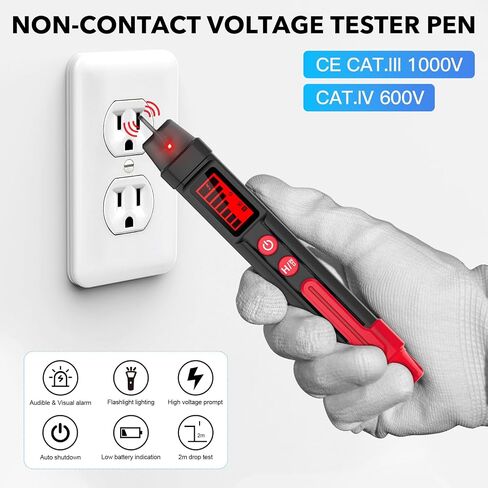 MESTEK Circuit Breaker Finder, Electrical Circuit Tracer Tool Kit with Integrated GFCI Outlet Tester, Works on AC 90-120V, Circuit Tester with Buzzer Alarm & Color LCD Display, Includes Carrying Case in Saudi Arabia