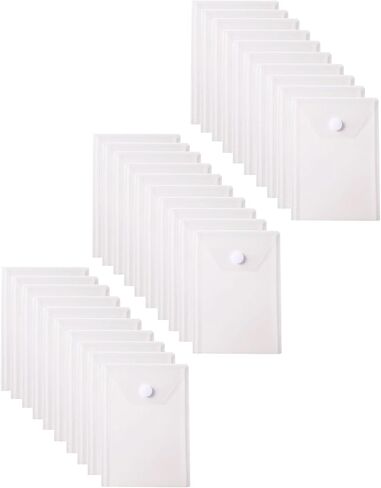 11’’ x 8.5’’ Vertical Clear Letter Sized Plastic Envelopes Document File Storage Holder 20 Pack Hook Loop Closure in Kuwait