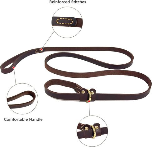 Guiding Star Leather Slip Leads for Dogs Leather Slip Leash for Small Dogs Leather Dog Leash Training Leash for Puppy Small Medium Dogs (6Ft*1/5in, Black) in Kuwait