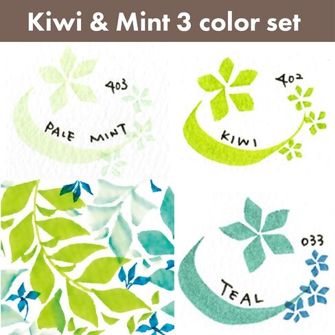 Kuretake Zig Calligraphy Dual Tip Marker Pens 3 colors set, BlueGreen, 2mm, 5mm, Double Tip, for Art, Sketch, illustration, Calligraphy, Journal, Drawing, Made in Japan in Saudi Arabia