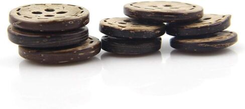 AKOAK 100 Pcs Natural Coconut Shell Button, Round Ornament Buckle, DIY Crafts/Scrapbook/Sewing/Clothing Buckle, Four Holes, Safe Sewing (10 MM) in Saudi Arabia