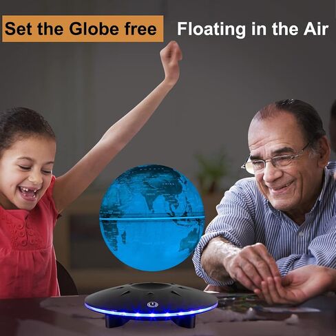 Levitating Globe with Colorful LED Light Touch Base, Floating Globe LED Lamp Ball World Map,Magnetic Levitation Room Decor Display Stand, Cool Gadget Gift, Christmas Orgament in Saudi Arabia