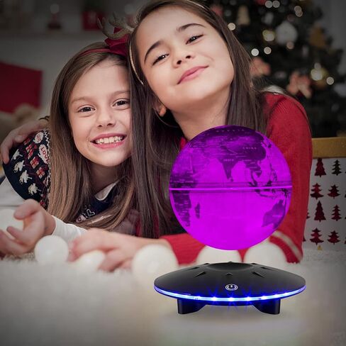 Levitating Globe with Colorful LED Light Touch Base, Floating Globe LED Lamp Ball World Map,Magnetic Levitation Room Decor Display Stand, Cool Gadget Gift, Christmas Orgament in Saudi Arabia