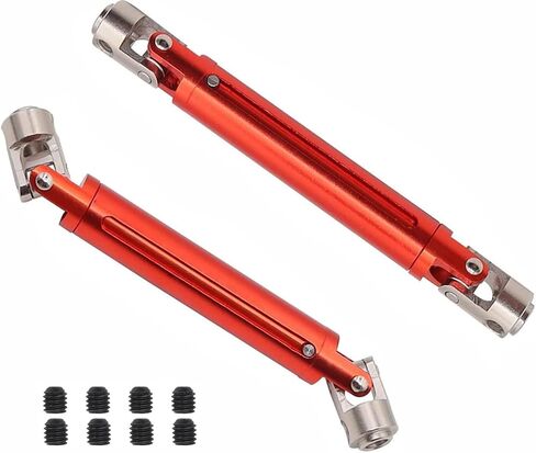 ترقيات عمود محرك عالمي من الصلب 105-150 مم لـ 1/10 Redcat Gen7 Gen8 Axial SCX10 SCX10-II/PRO D90 RC Crawler Parts 2PCs/Set (Red) in Kuwait