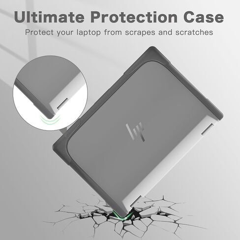 Mosiso متوافق مع HP Envy 2-in-1 2K CASTOP LAPTOP 14 بوصة الكمبيوتر المحمول اللمسات اللمسة 2024 النموذج الإفراج x360 ، ركن الواقي الشاق الثقيل العظم الغلاف الصدمية القشرة الصلبة المقاومة للصدمات ، والأسود in Kuwait