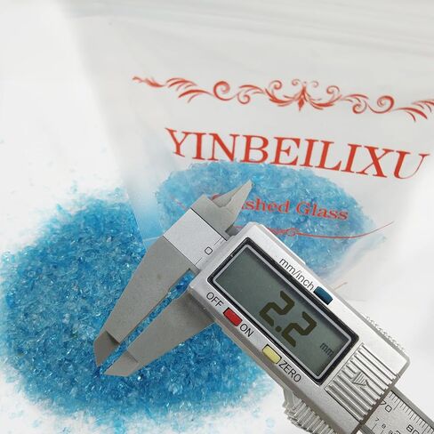 Crushed Glass, Chunky Glass Glitter, Broken Pieces, Shattered Glass, Glass Chips for Resin Art Crafts, Epoxy Resin Supplies,DIY Art Projects,Jewelry Making,1-3mm,100g/3.5oz (Aquamarine) in Kuwait
