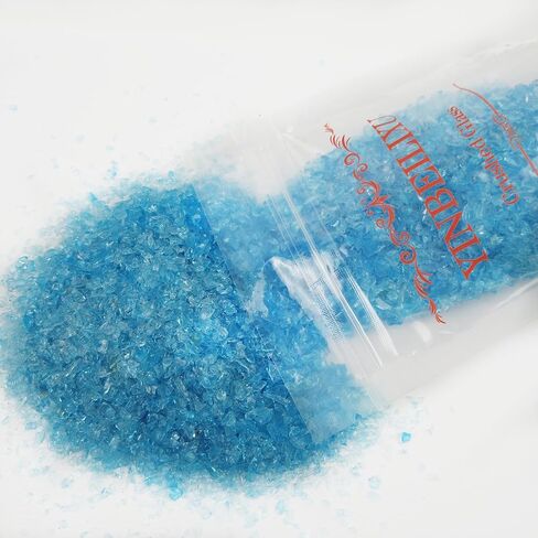 Crushed Glass, Chunky Glass Glitter, Broken Pieces, Shattered Glass, Glass Chips for Resin Art Crafts, Epoxy Resin Supplies,DIY Art Projects,Jewelry Making,1-3mm,100g/3.5oz (Aquamarine) in Kuwait