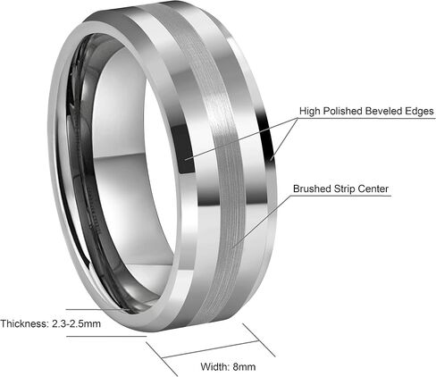 CROWNAL 6 مم 8 مم 10 مم فضي/ذهبي من كربيد التنجستن خاتم الزفاف منقوش عليه أحبك للرجال والنساء شريط ناعم حافة مشطوفة مقاس 4 إلى 17 in Kuwait