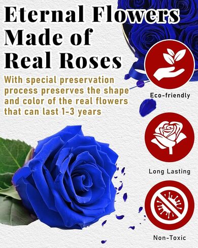 Changshunqi Forever Flowers Preserved Roses in a Box - 7 Preserved Flowers In a Box, Fresh Eternal Rose Birthday Flowers Gifts for Women Her Mom Wife Anniversary,Mothers Day,Valentines Day,Christmas in Saudi Arabia