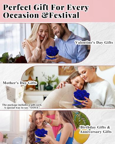 Changshunqi Forever Flowers Preserved Roses in a Box - 7 Preserved Flowers In a Box, Fresh Eternal Rose Birthday Flowers Gifts for Women Her Mom Wife Anniversary,Mothers Day,Valentines Day,Christmas in Saudi Arabia
