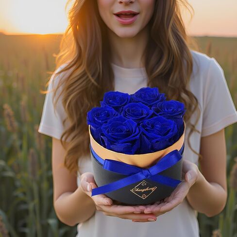 Changshunqi Forever Flowers Preserved Roses in a Box - 7 Preserved Flowers In a Box, Fresh Eternal Rose Birthday Flowers Gifts for Women Her Mom Wife Anniversary,Mothers Day,Valentines Day,Christmas in Saudi Arabia