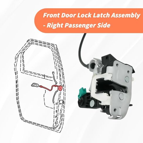 Side Door Latch with Cable Compatible with 1992-2014 Ford E150 E250 E350 Econoline Van | Replaces AC2Z-15264A26-B | Right Rear Door Upper Latch in Kuwait