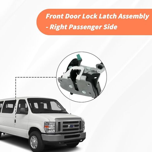 Side Door Latch with Cable Compatible with 1992-2014 Ford E150 E250 E350 Econoline Van | Replaces AC2Z-15264A26-B | Right Rear Door Upper Latch in Kuwait