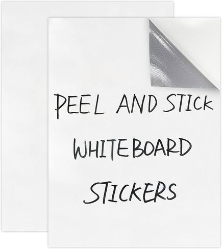 Dry Erase Board Sticker- Whiteboard Stickers-8.27''x11.69'' Removable Dry Erase Sheets- Fridge Dry Erase Paper for Wall/Desk/Refrigerator/Door/Locker/Home/Office/Classroom (White-2Pcs) in Saudi Arabia