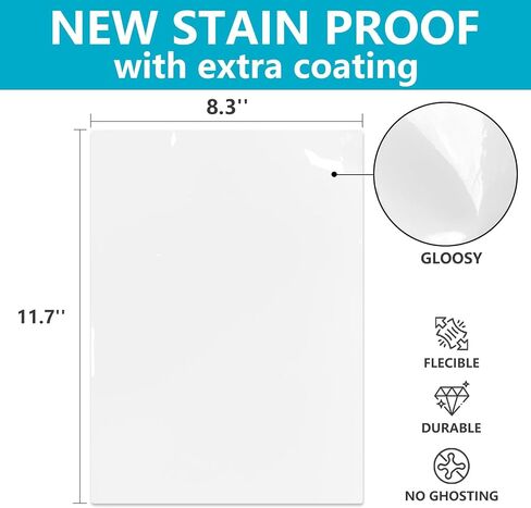 Dry Erase Board Sticker- Whiteboard Stickers-8.27''x11.69'' Removable Dry Erase Sheets- Fridge Dry Erase Paper for Wall/Desk/Refrigerator/Door/Locker/Home/Office/Classroom (White-2Pcs) in Saudi Arabia