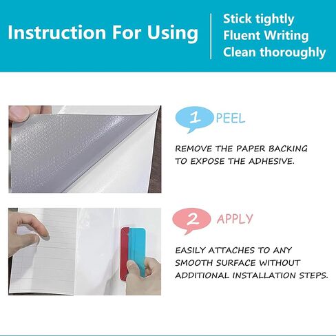 Dry Erase Board Sticker- Whiteboard Stickers-8.27''x11.69'' Removable Dry Erase Sheets- Fridge Dry Erase Paper for Wall/Desk/Refrigerator/Door/Locker/Home/Office/Classroom (White-2Pcs) in Saudi Arabia