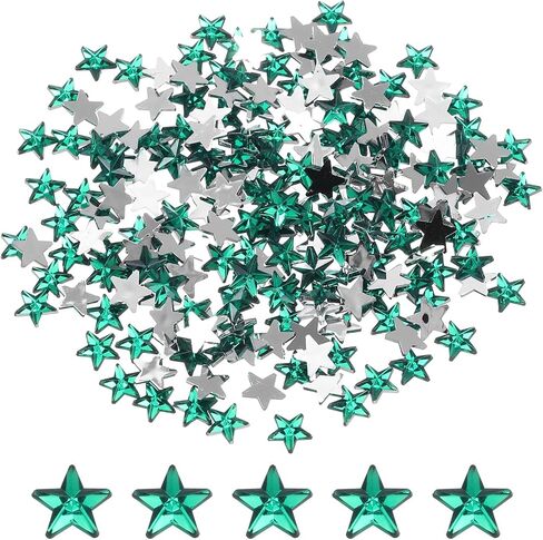 Meccanixity 200pcs acrylic star Rhinestone 8x8mm مسطحة الخلفية الأحجار الكريمة للخرز الحريص على الوجه لصنع المجوهرات ، أبيض in Kuwait