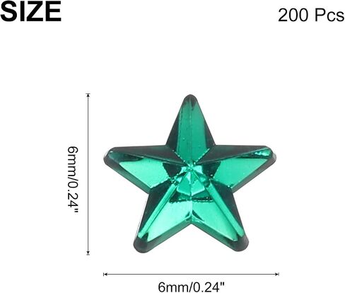 Meccanixity 200pcs acrylic star Rhinestone 8x8mm مسطحة الخلفية الأحجار الكريمة للخرز الحريص على الوجه لصنع المجوهرات ، أبيض in Kuwait