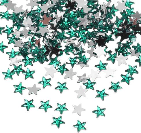 Meccanixity 200pcs acrylic star Rhinestone 8x8mm مسطحة الخلفية الأحجار الكريمة للخرز الحريص على الوجه لصنع المجوهرات ، أبيض in Kuwait