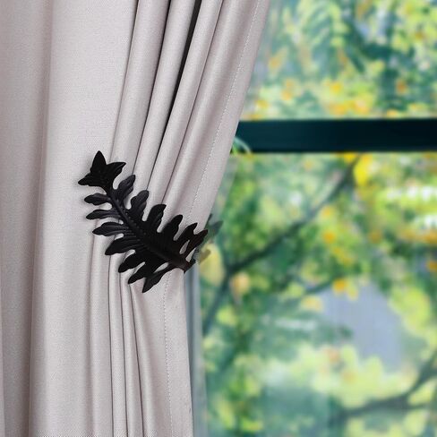 SUQ I OME 1 Pair New European Leaf Curtain Tiebacks Curtain Holdbacks Decorative Wall Hooks Hanger for Drapes Linen Holder Window Treatment Hardware, Bronze in Kuwait