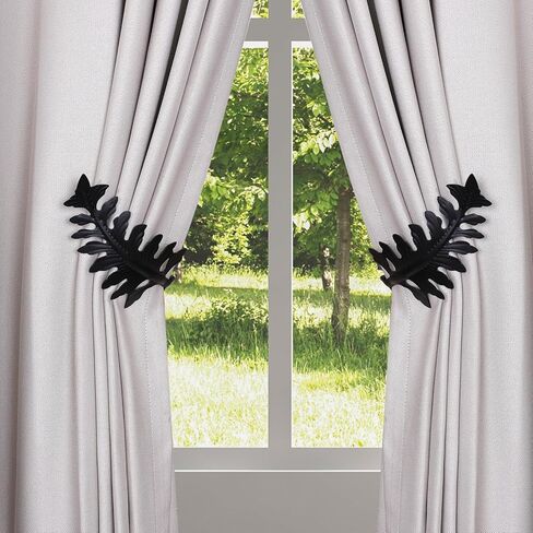 SUQ I OME 1 Pair New European Leaf Curtain Tiebacks Curtain Holdbacks Decorative Wall Hooks Hanger for Drapes Linen Holder Window Treatment Hardware, Bronze in Kuwait