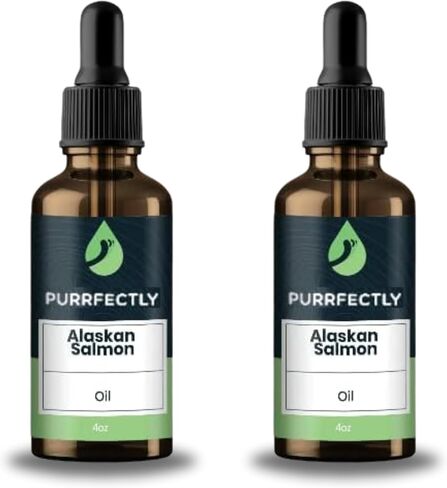 PURRFECTLY Omega-3 Fish Oil for Cats | Premium Senior Blend | Promotes Heart, Immune, Coat & Joint Health | Advanced Alaskan Salmon Oil for Aging Cats | Omega 3, 6 & 9 EPA & DHA (4 Fl Oz (Pack of 1) in Saudi Arabia