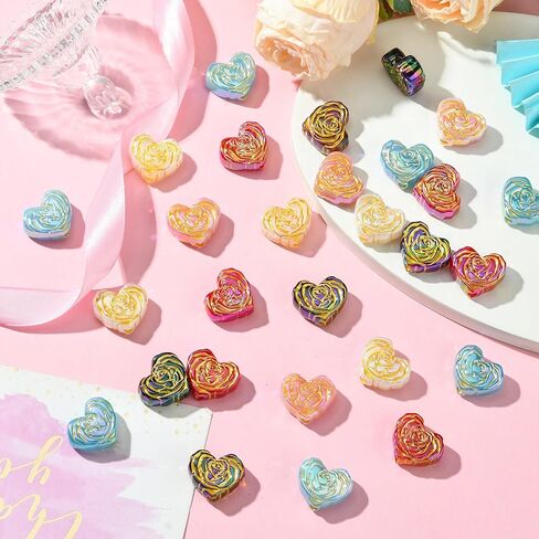 100 Pcs Colorful Acrylic Flower Bead Caps Plastic Cherry Blossom 4 Petal Clover End Caps Spring Theme Bead Caps for DIY Bouquet Jewelry Making in Kuwait