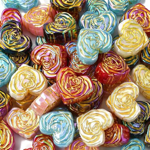 100 Pcs Colorful Acrylic Flower Bead Caps Plastic Cherry Blossom 4 Petal Clover End Caps Spring Theme Bead Caps for DIY Bouquet Jewelry Making in Kuwait