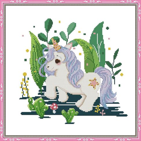 Howie's Needlepoint Cross Stitch Kits ، 11ct pattern pattern pattern pattern pattern kits ، مجموعة كاملة من مجموعات المبتدئين المختومة (Elve Walking Dog ، 14.2 × 15 بوصة) in Kuwait
