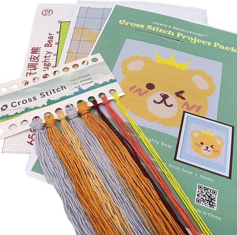 Howie's Needlepoint Cross Stitch Kits ، 11ct pattern pattern pattern pattern pattern kits ، مجموعة كاملة من مجموعات المبتدئين المختومة (Elve Walking Dog ، 14.2 × 15 بوصة) in Kuwait