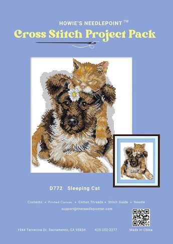 Howie's Needlepoint Cross Stitch Kits ، 11ct pattern pattern pattern pattern pattern kits ، مجموعة كاملة من مجموعات المبتدئين المختومة (Elve Walking Dog ، 14.2 × 15 بوصة) in Kuwait