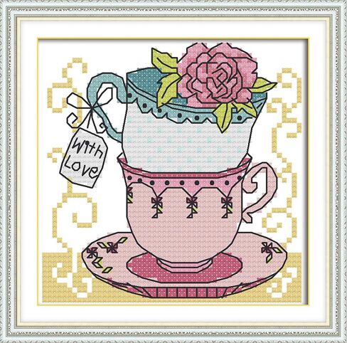 Howie's Needlepoint Cross Stitch Kits ، 11ct pattern pattern pattern pattern pattern kits ، مجموعة كاملة من مجموعات المبتدئين المختومة (Elve Walking Dog ، 14.2 × 15 بوصة) in Kuwait