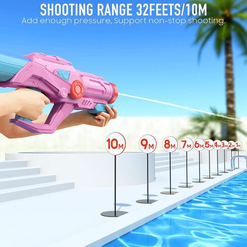 2-Pack Water Guns for Kids and Adults, Super Squirt Gun Water Soaker Blaster - Large Size - 32ft Shooting Range - High Capacity - Quick Refill - Fun Summer Outdoor Water Toys Gun for Boys Girls in Kuwait