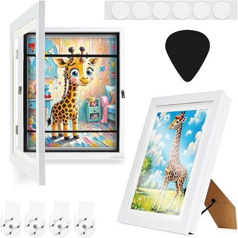2 Pack Kids Art Frames Changeable Display 8.5x11 with Mat or 10x12.5 without Mat, Front Opening Kid Artwork Picture Frame Great for Children's Drawings Art Crafts Projects Storage and Display in Saudi Arabia