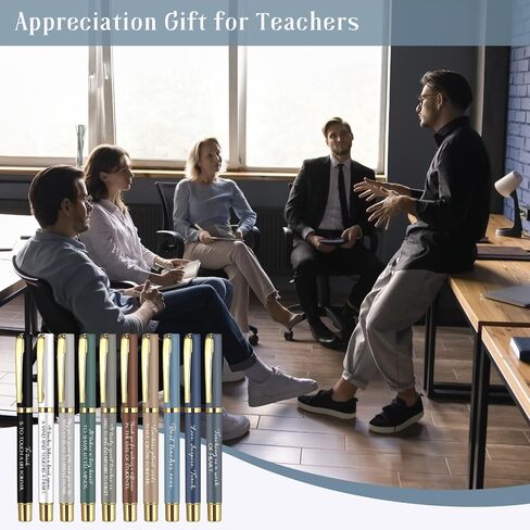 Kosiz 50 Pcs Teacher Appreciation Gifts Bulk Inspirational Thank You Teacher Pen for Men Women from Students Black Ink Retractable Ballpoint Gift for School(Rich Colors) in Kuwait