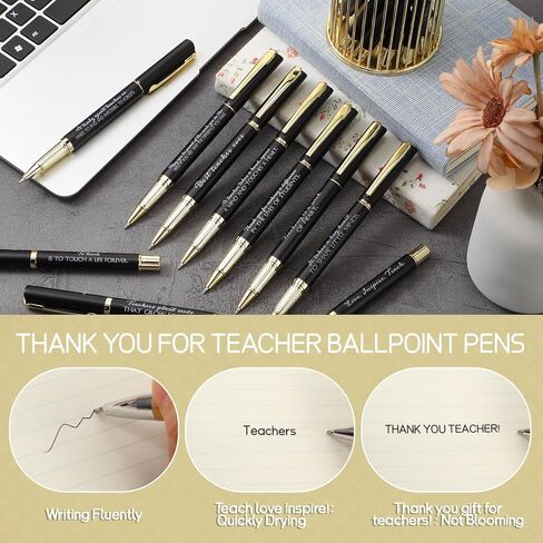 Kosiz 50 Pcs Teacher Appreciation Gifts Bulk Inspirational Thank You Teacher Pen for Men Women from Students Black Ink Retractable Ballpoint Gift for School(Rich Colors) in Kuwait