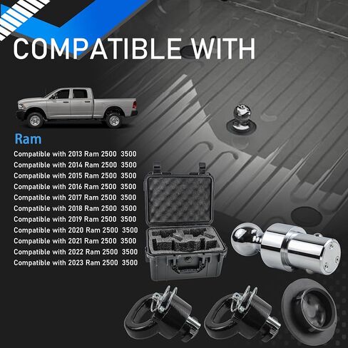 60618 Gooseneck Hitch Ball Puck System Gooseneck Hitch Kit with Box 30K 2-5/16-In Ball Compatible with 2013-2023 Ram 2500 3500 in Kuwait