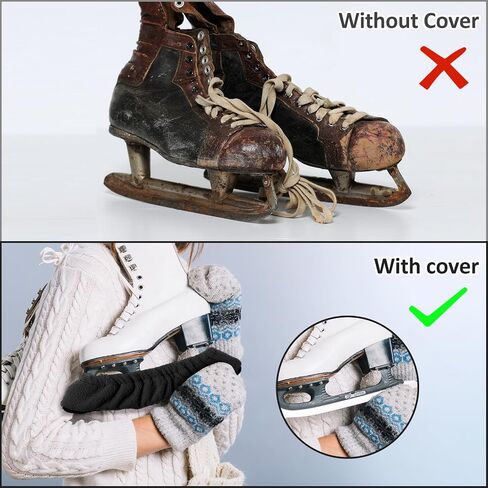 Prasacco Ice Skate Blade Covers, Winter Skate Guards Kids Hockey Skate Blade Protector Guards for Hockey Skates Sports Ice Skate Blade Cover for Kids Youth Adult Men Women Boys Girls (Pink/S) in Saudi Arabia