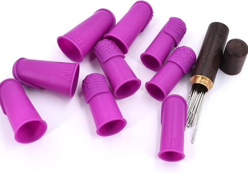 Comfortable Soft Thimble | THIK-Grip Edition | Small (1) - Medium (1) - Large (1) | Set of Large Sturdy Sewing Needles with Holder (1) in Saudi Arabia