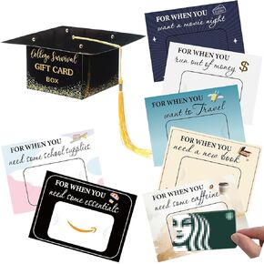 20 Pcs College Gift Card Care Package College Survival Box Gift High School Graduation Gifts Birthday Cash Card Holder Package for Leaving Home Going Away to University Students