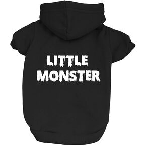 Little Monster Halloween Dog Hoodie Fleece مبطن من النوع الثقيل مع ثقب المقود (أخضر ، X-Small 402)